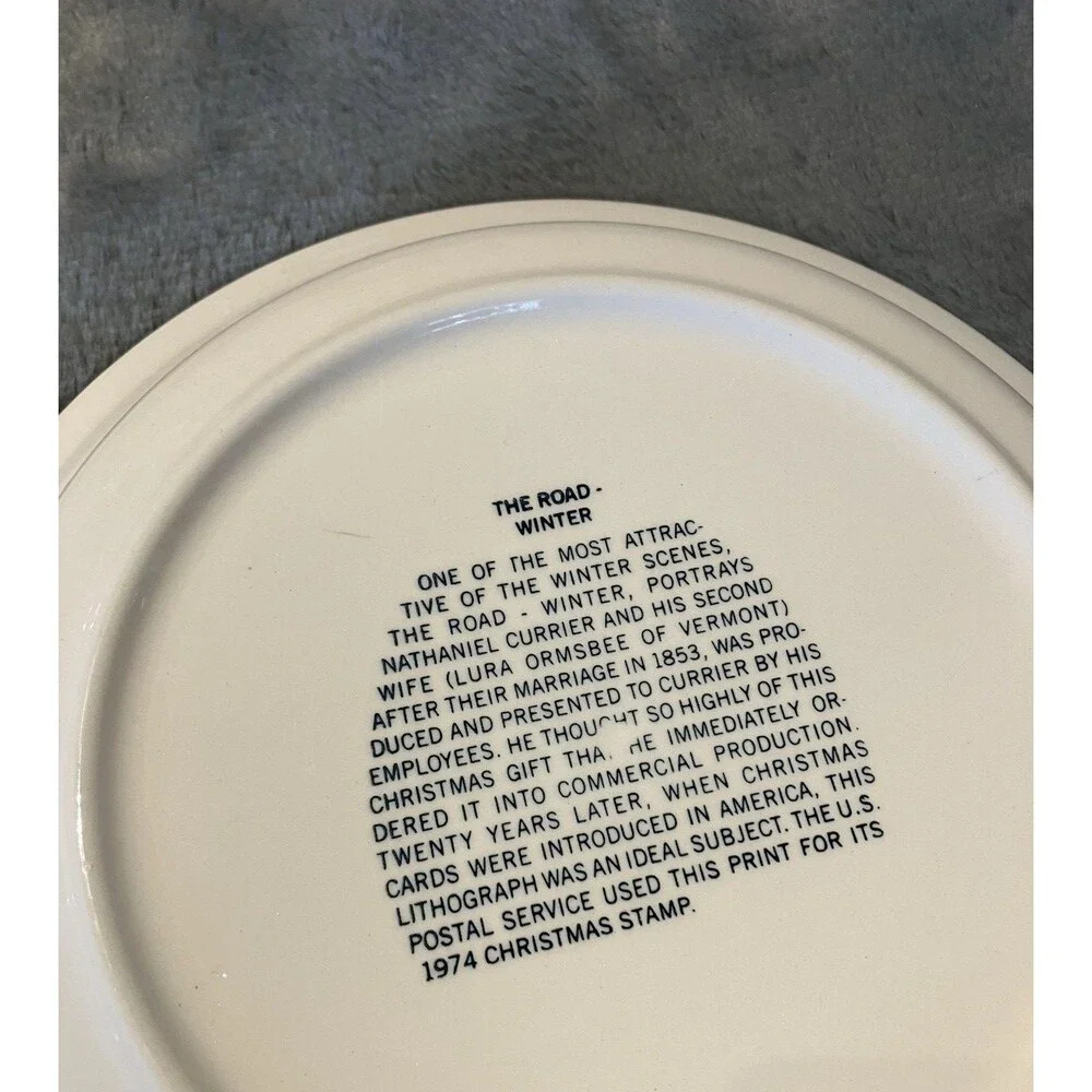 3 Vtg Currier & Ives The Road-Winter Pie Plate 10